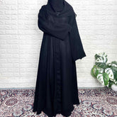 Black Front Open TikTok Abaya